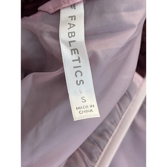 Fabletics Jacket Womens Small Burgundy Pink Sherpa Fleece Zip Pockets Warm - Picture 6 of 7